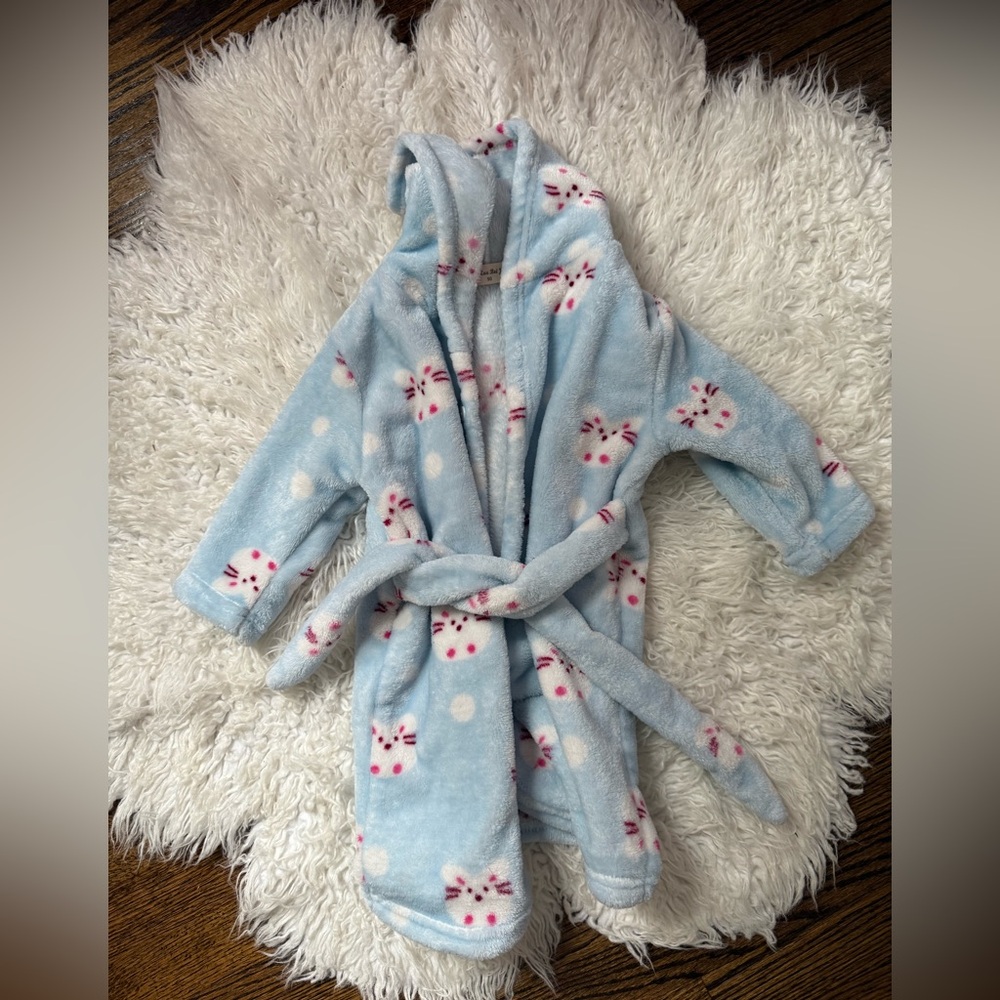 Cozy Blue Kids Bathrobe with Cute Print
